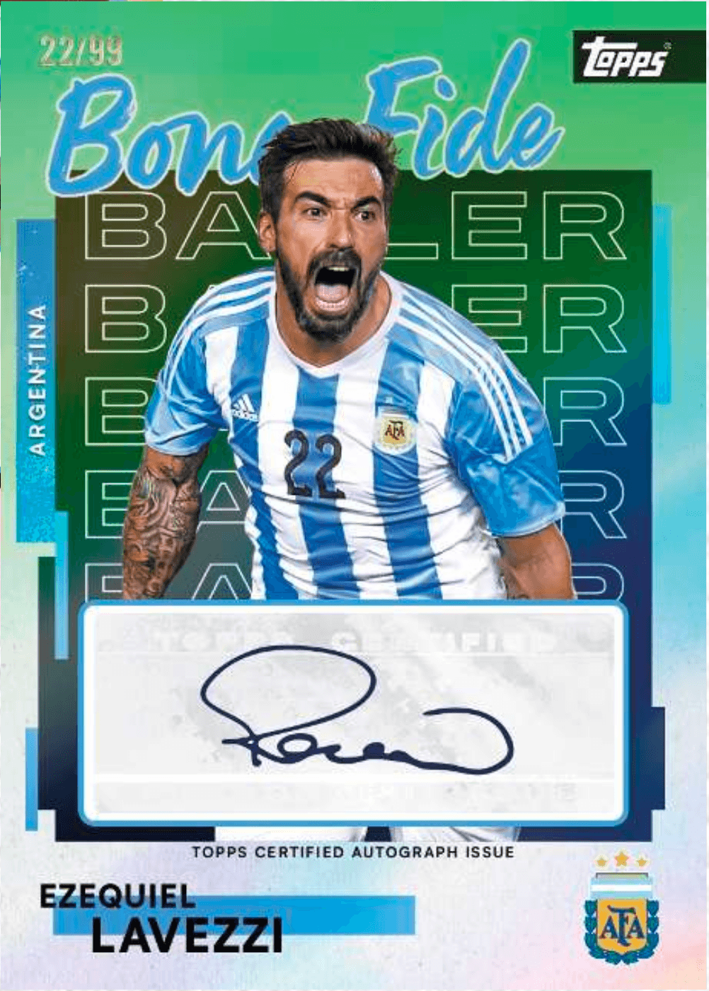 Example Topps Argentina Team Set Card