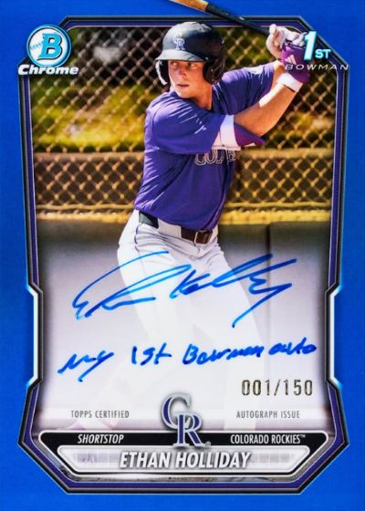 Example Topps Bowman Baseball Card