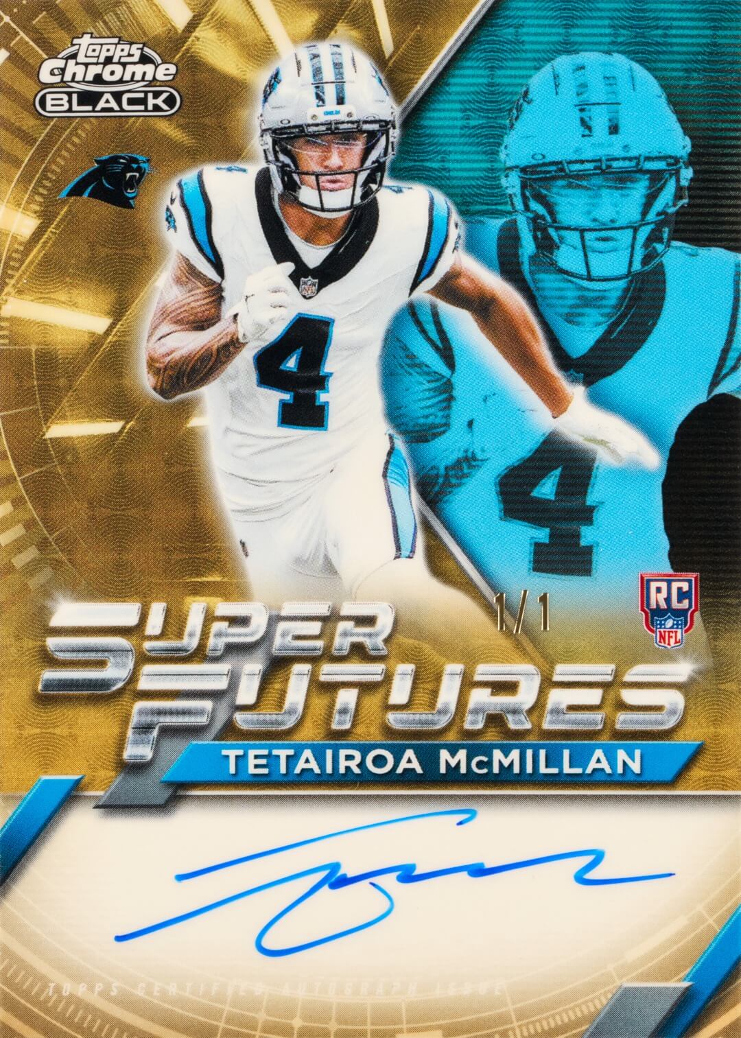 Example Topps Chrome Black Football Card