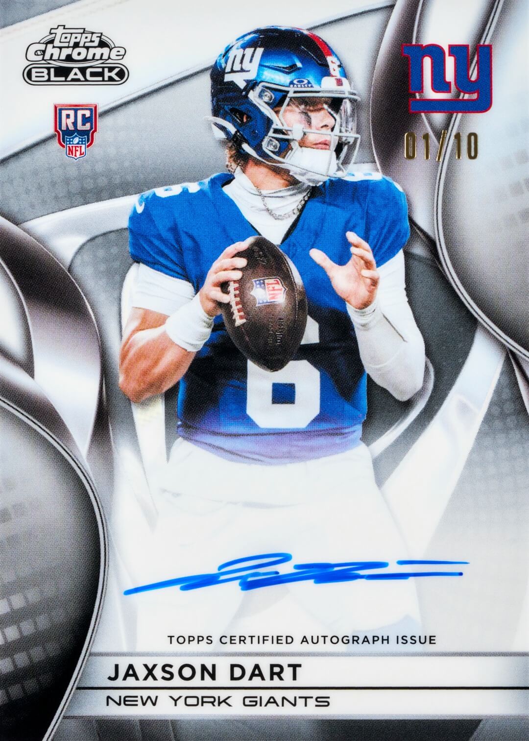 Example Topps Chrome Black Football Card