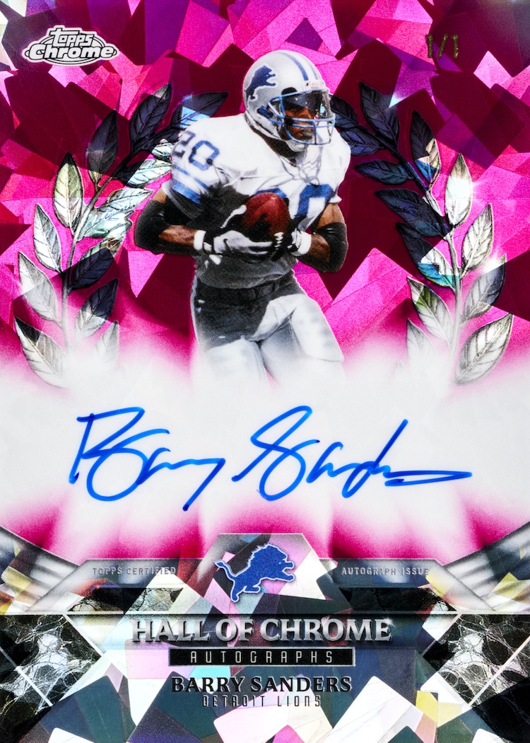 Example Topps Chrome Sapphire Football Card