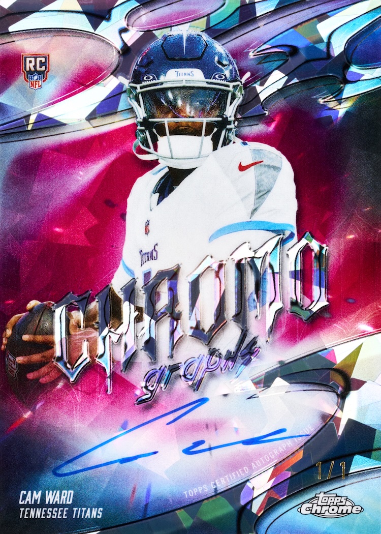 Example Topps Chrome Sapphire Football Card