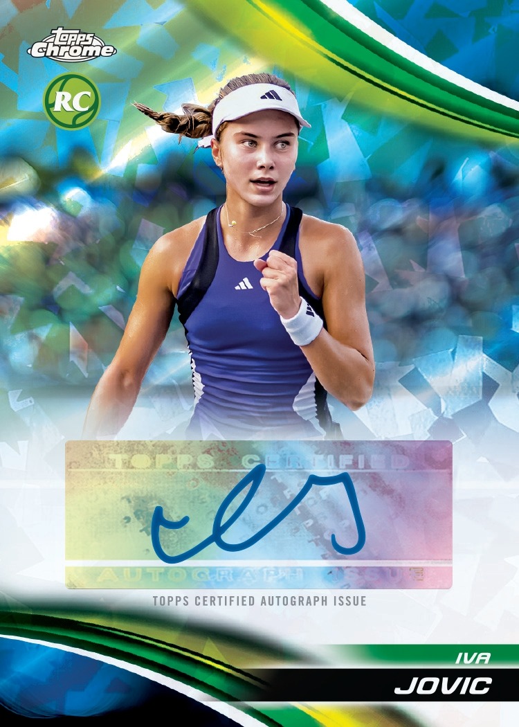 Example Topps Chrome Sapphire Tennis Card