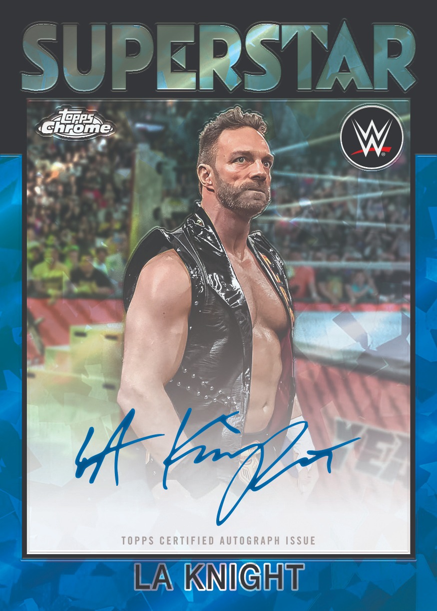 Example Topps Chrome Sapphire WWE Card