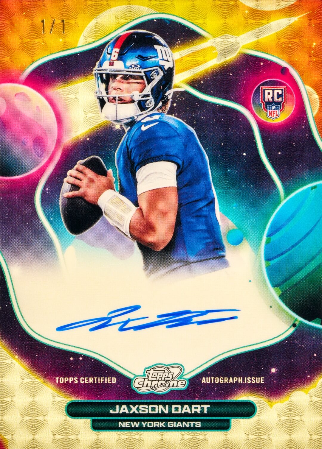 Example Topps Cosmic Chrome Football Card
