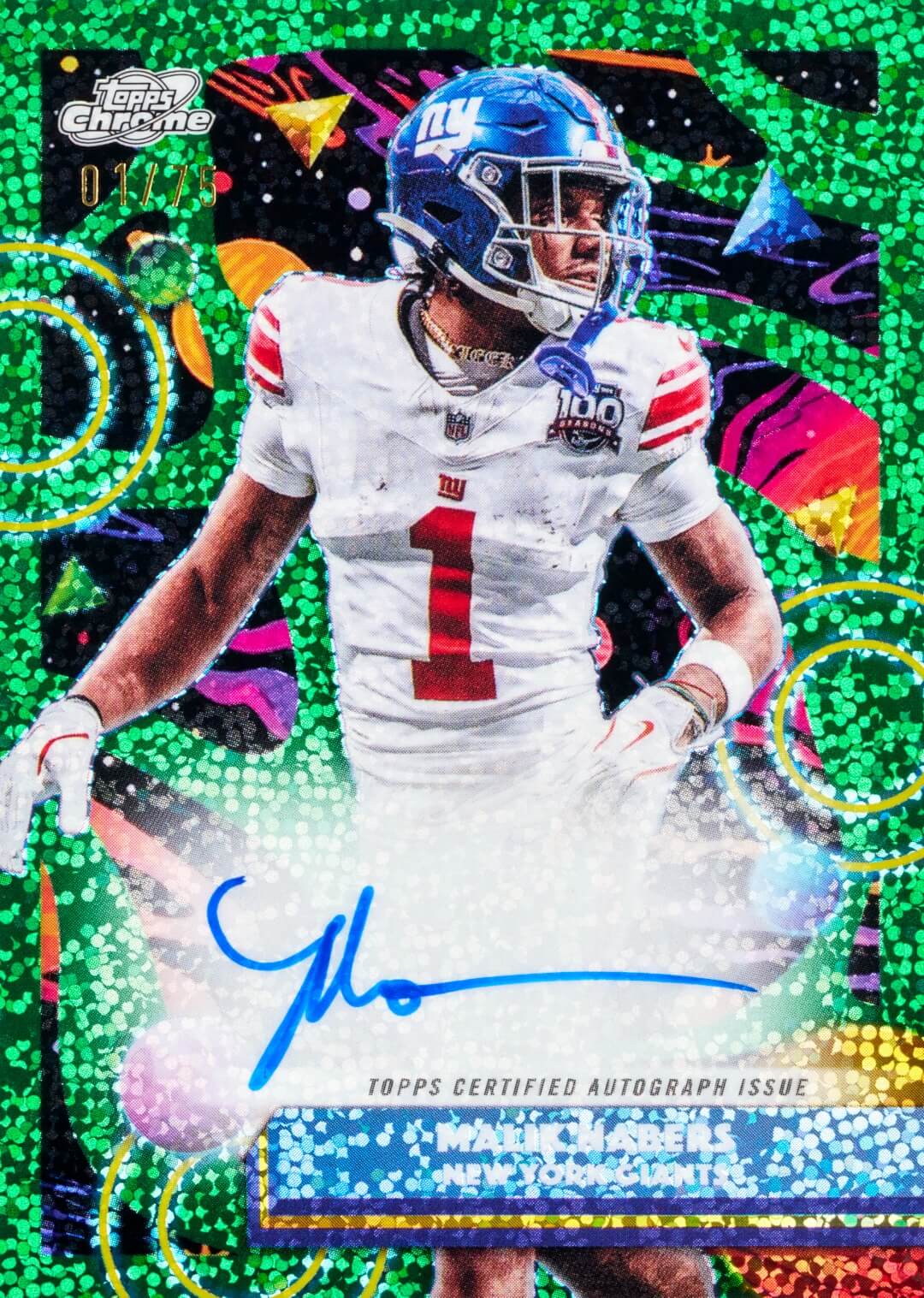 Example Topps Cosmic Chrome Football Card
