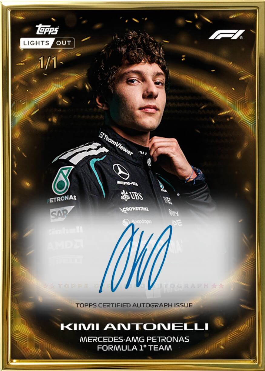 Example Topps F1 Lights Out Card