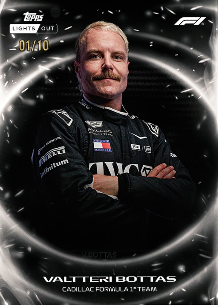 Example Topps F1 Lights Out Card