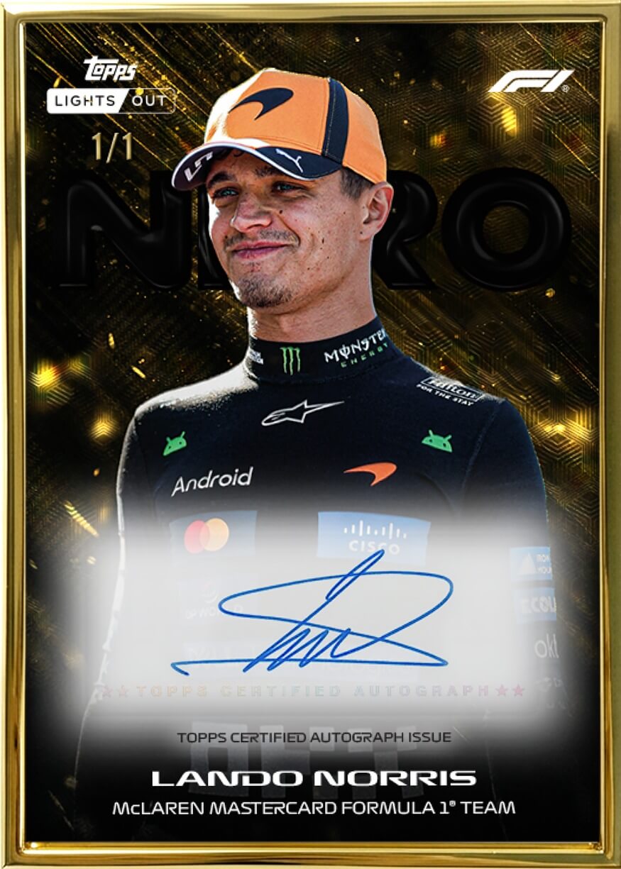 Example Topps F1 Lights Out Card
