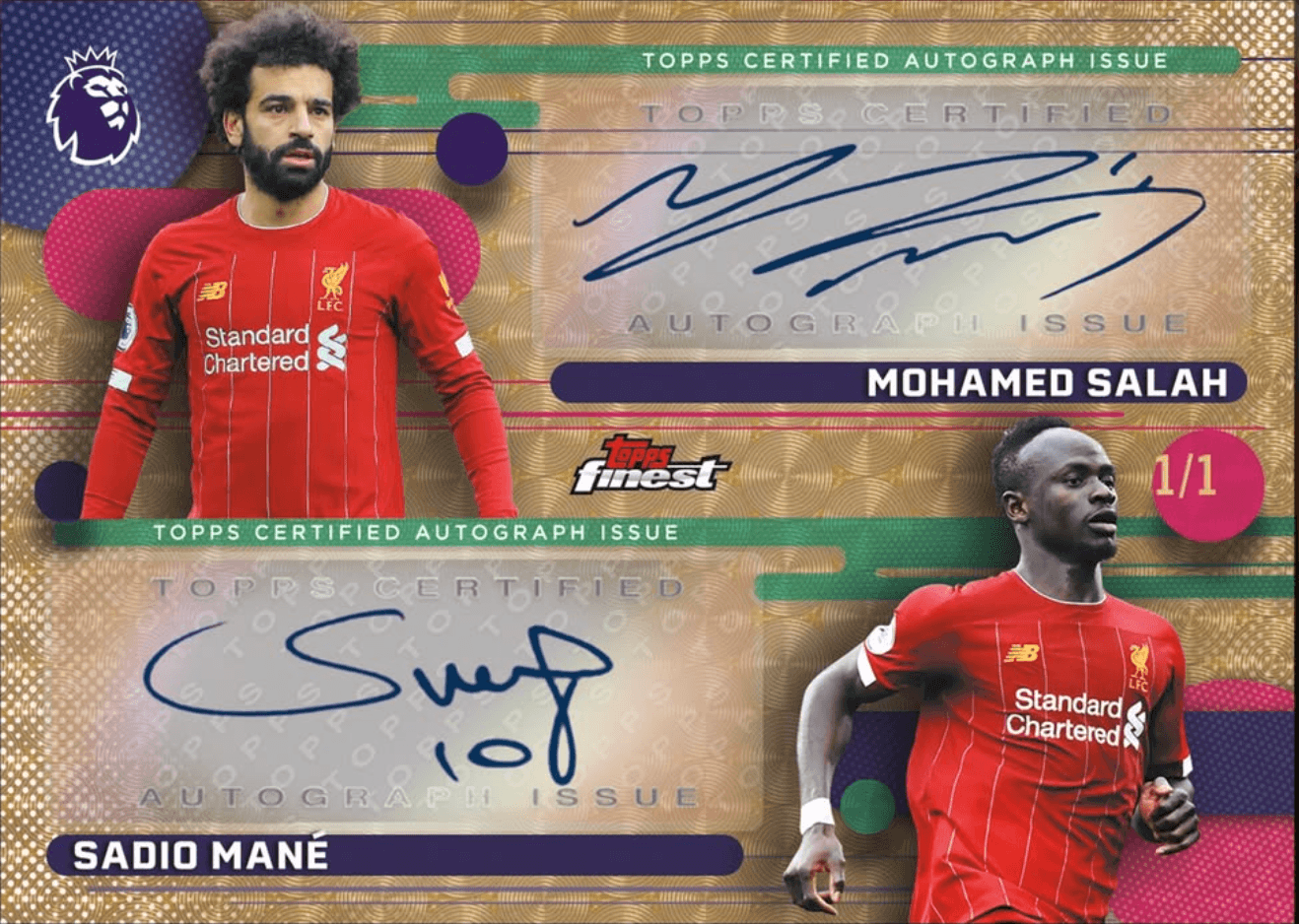 Example Topps Finest Premier League Card