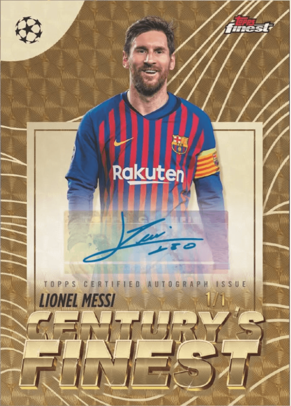 Example Topps Finest UEFA Club Competitions Card