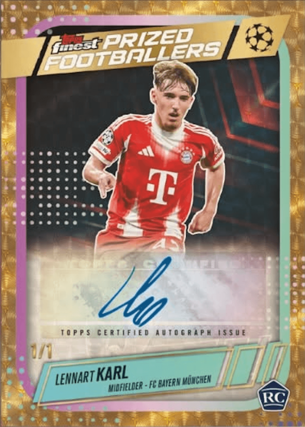 Example Topps Finest UEFA Club Competitions Card