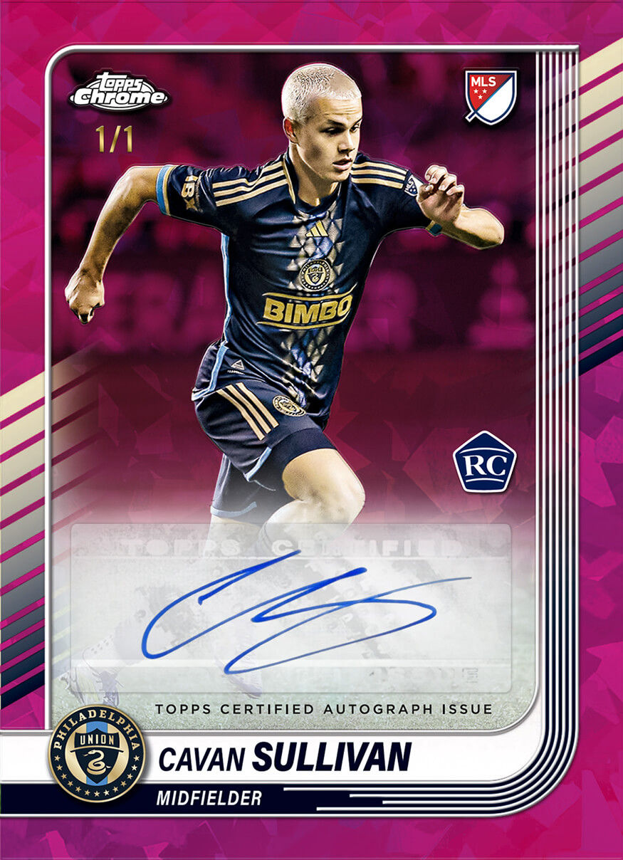 Example Topps MLS Chrome Sapphire Card