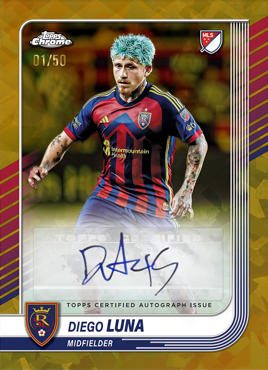 Example Topps MLS Chrome Sapphire Card