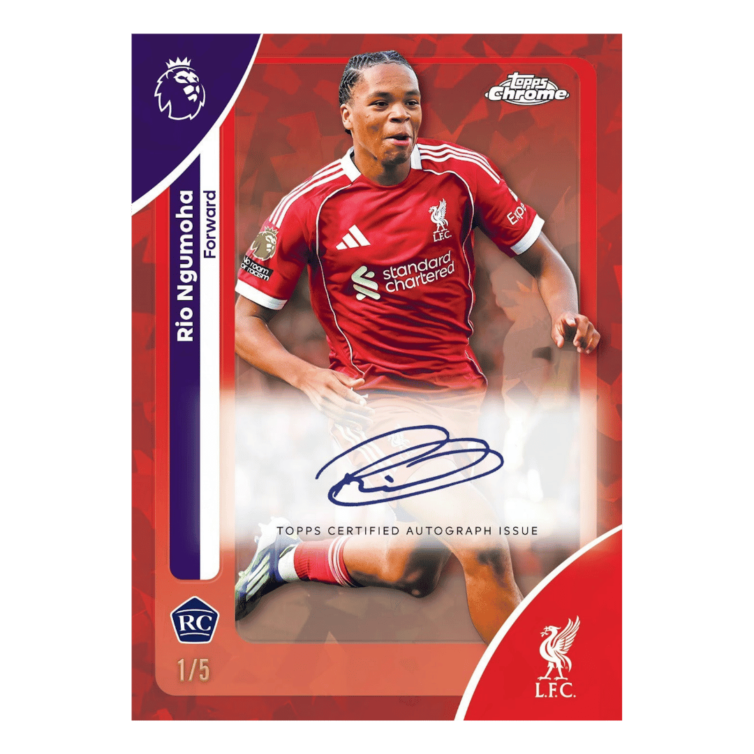 Example Topps Premier League Chrome Sapphire Card