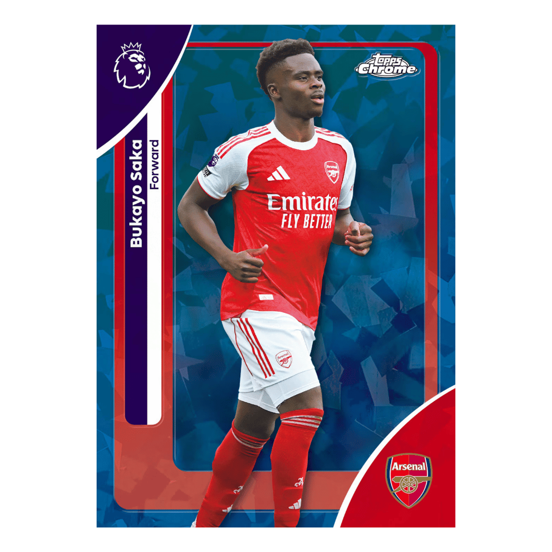Example Topps Premier League Chrome Sapphire Card
