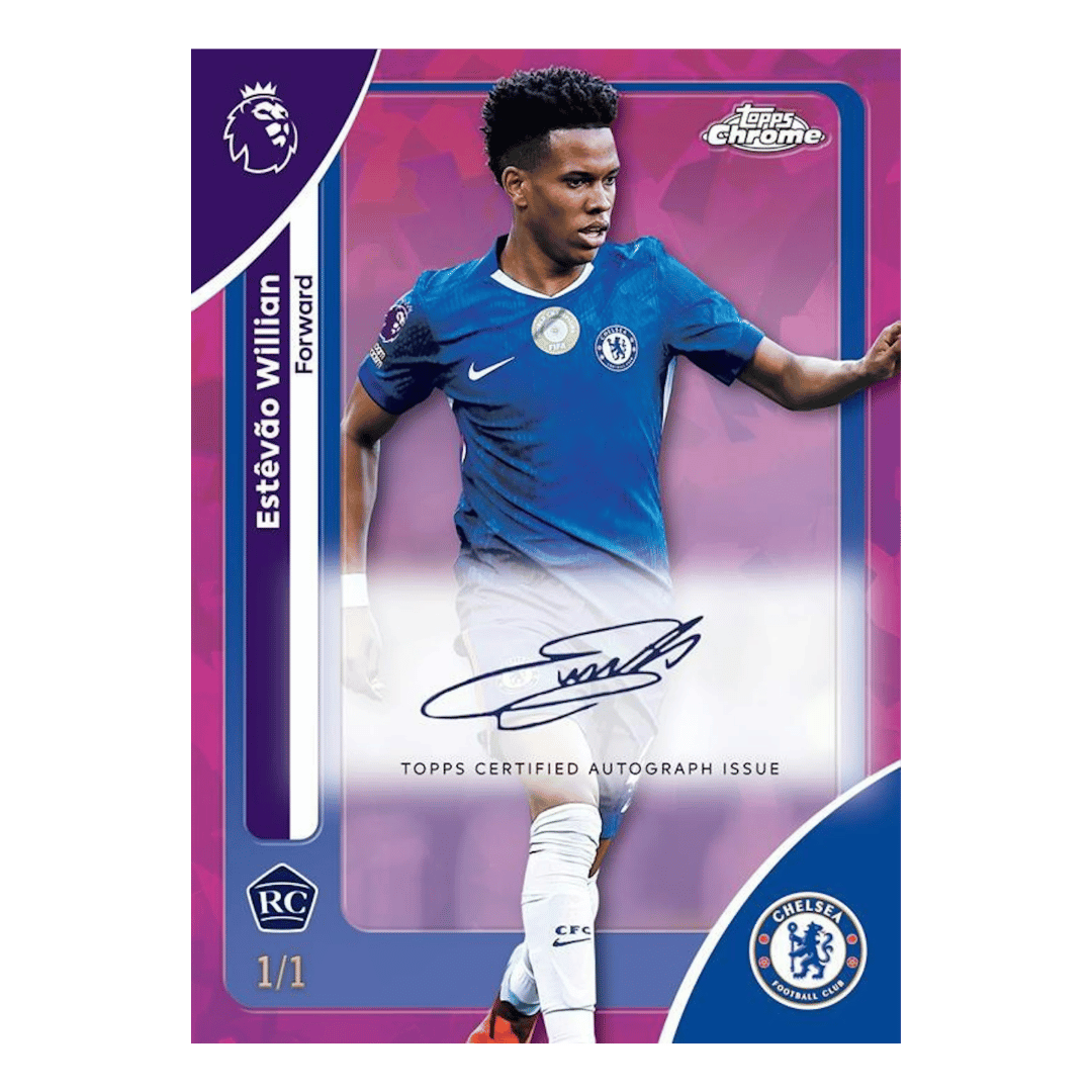 Example Topps Premier League Chrome Sapphire Card