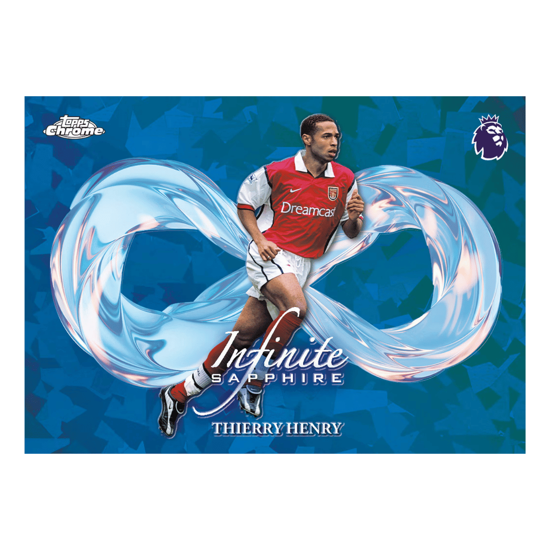 Example Topps Premier League Chrome Sapphire Card