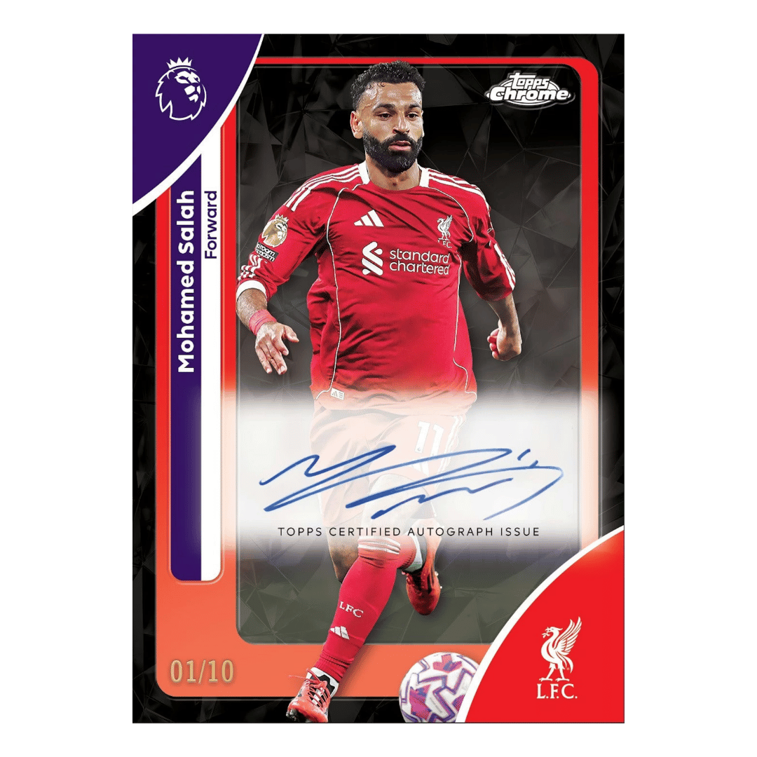 Example Topps Premier League Chrome Sapphire Card
