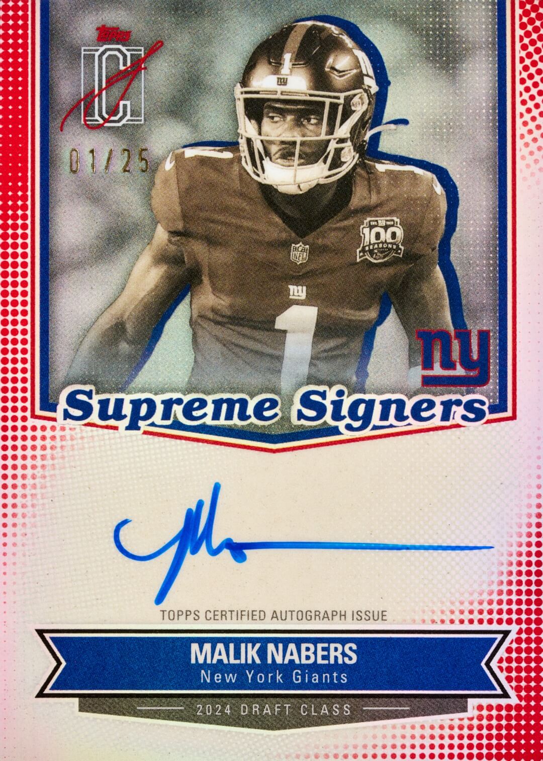 Example Topps Signature Class Football Card