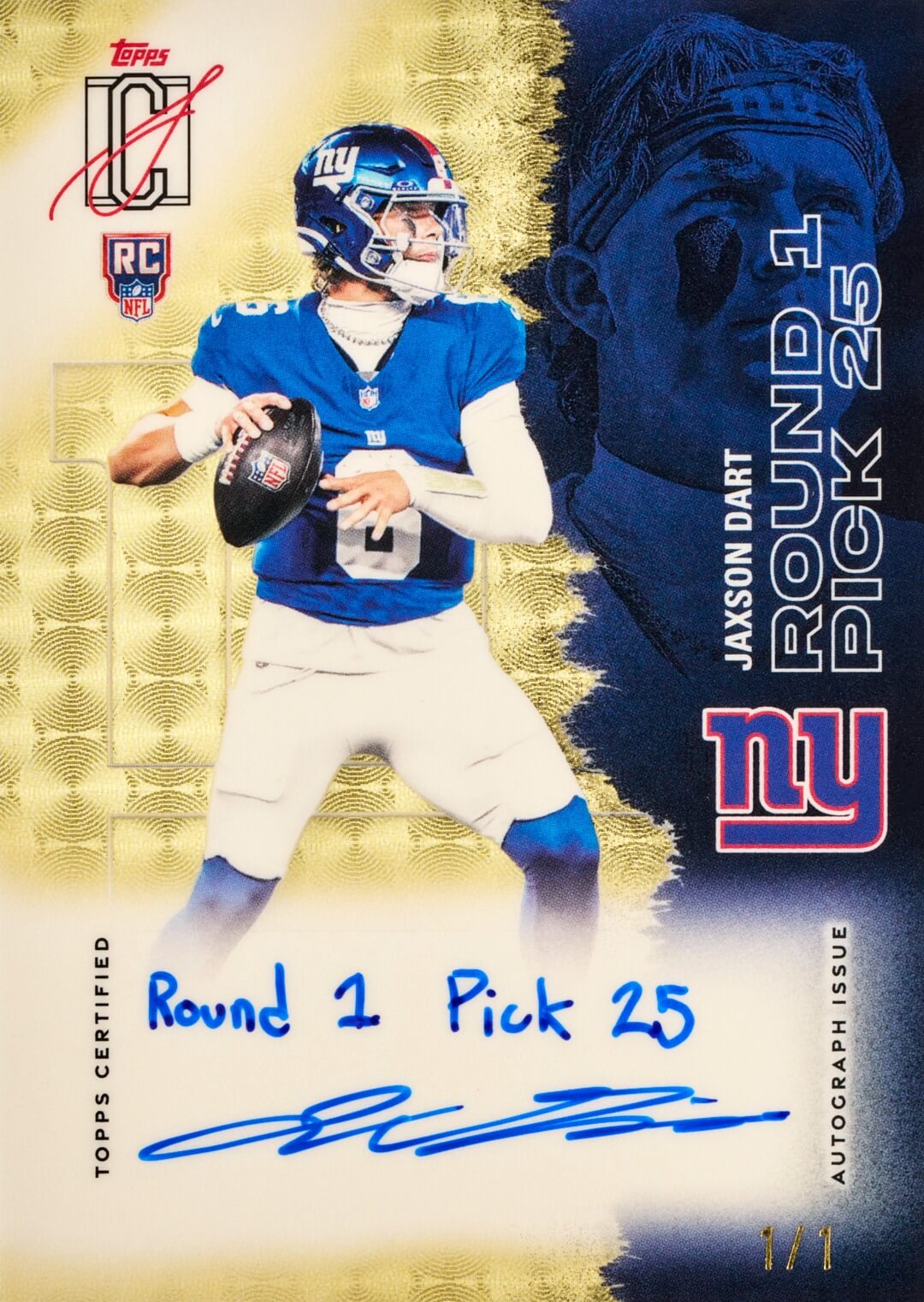 Example Topps Signature Class Football Card