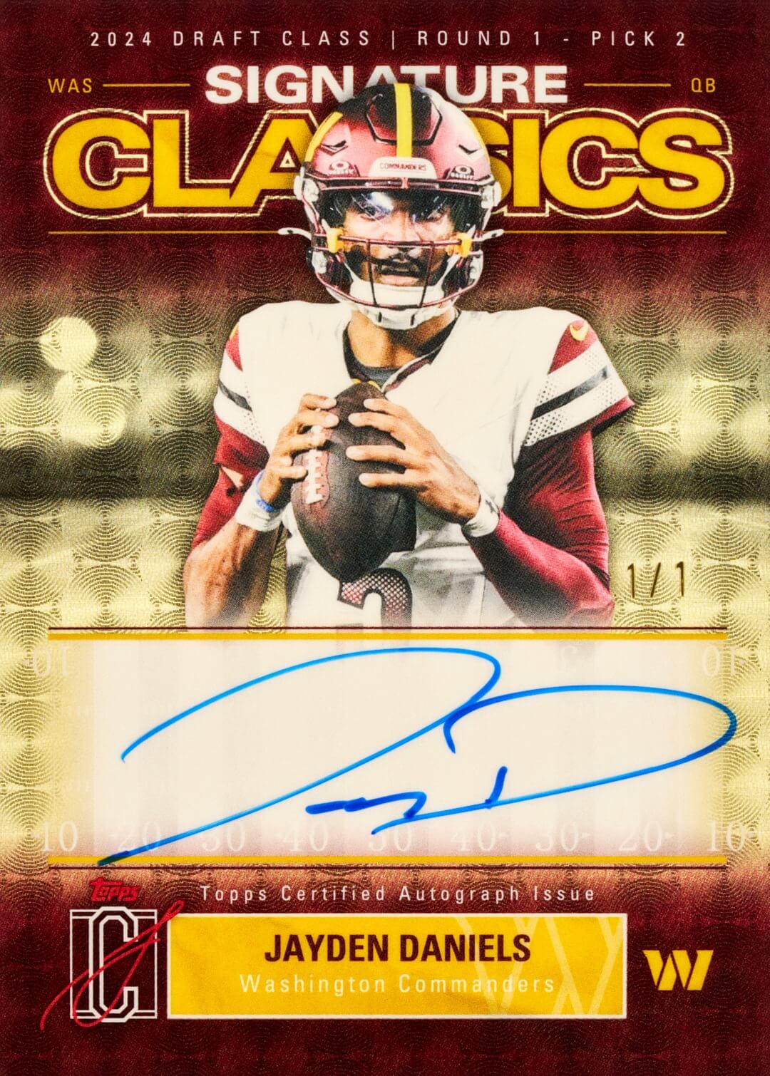 Example Topps Signature Class Football Card
