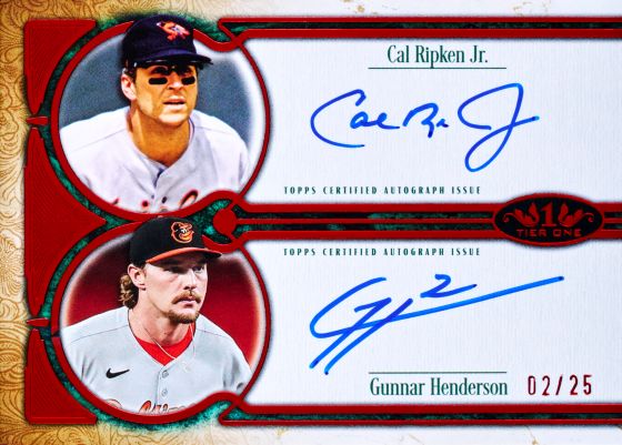Example Topps Tier One Baseball Card